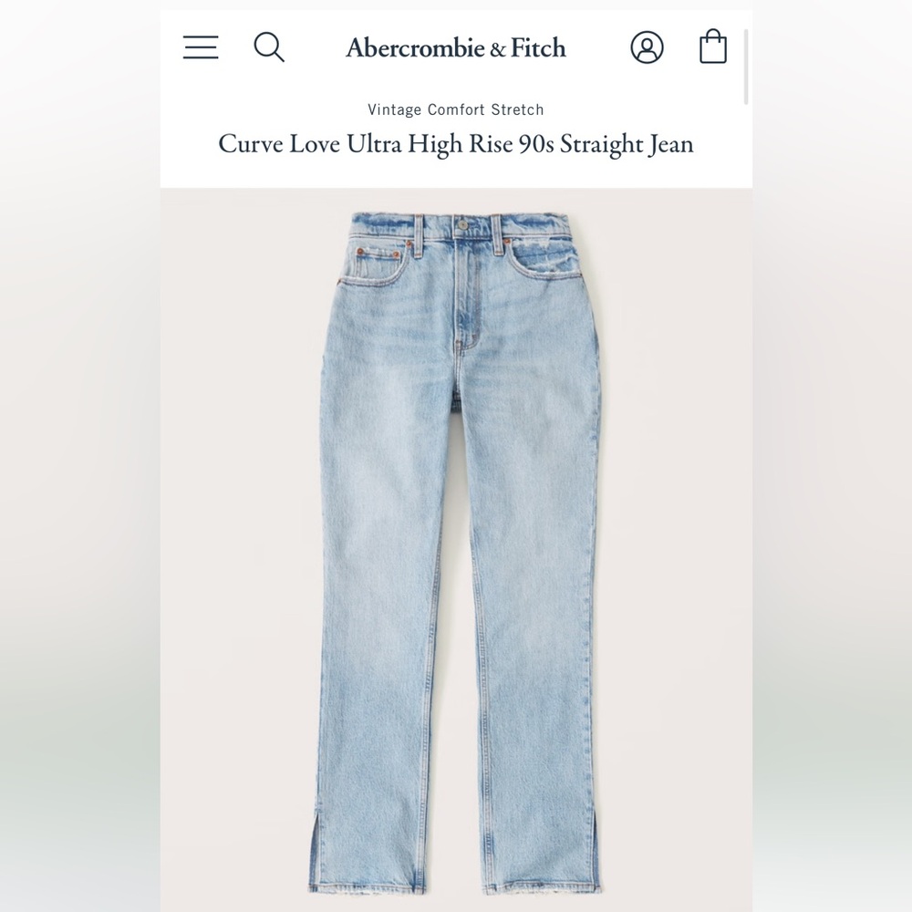 Abercrombie & Fitch Curve Love Ultra High Rise 90s Straight Jean